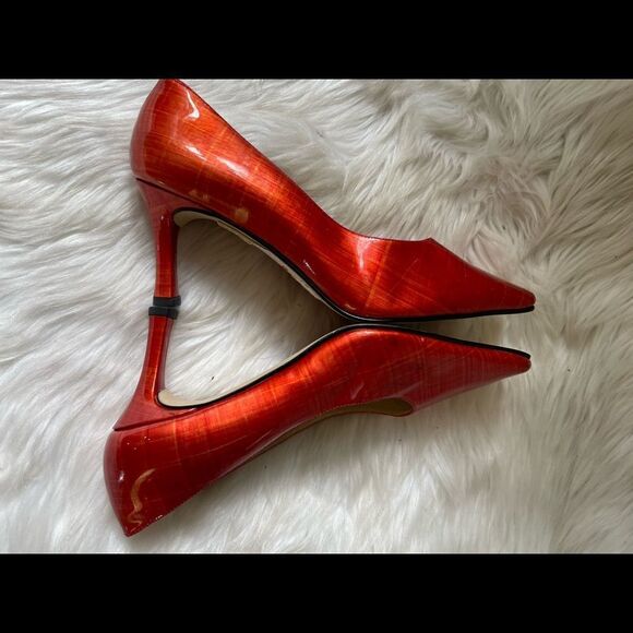 J.Renee blood orange patent leather slip on 3”heels square toe size 9.5 - Picture 7 of 15